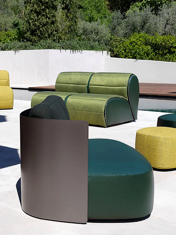 Gartenarmchair aus Stoff mit weicher Rückenlehne Pierre Shell Flou Fabrik Flou aus Italien. Foto №10