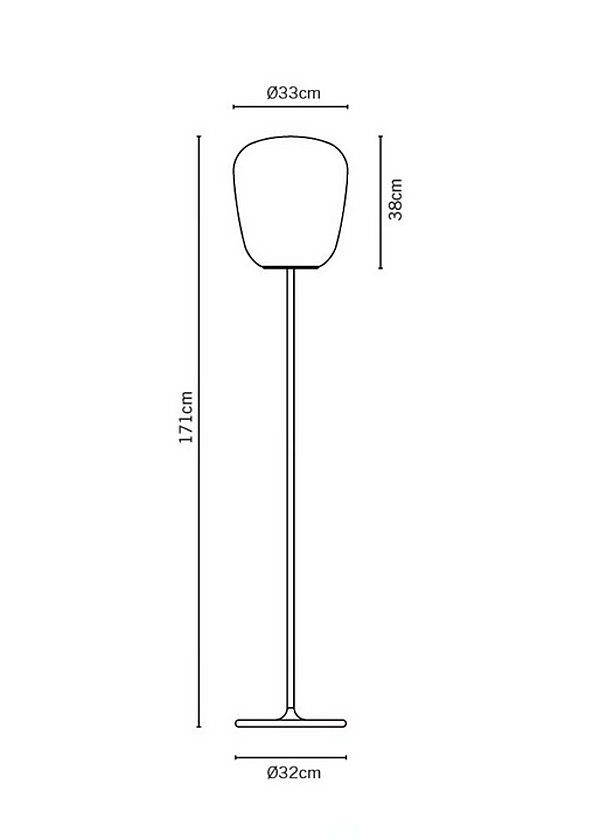 Glas Stehlampe mit Halogen und Fluoreszenz Fabbian Lumi Baka Fabrik Fabbian aus Italien. Foto №4