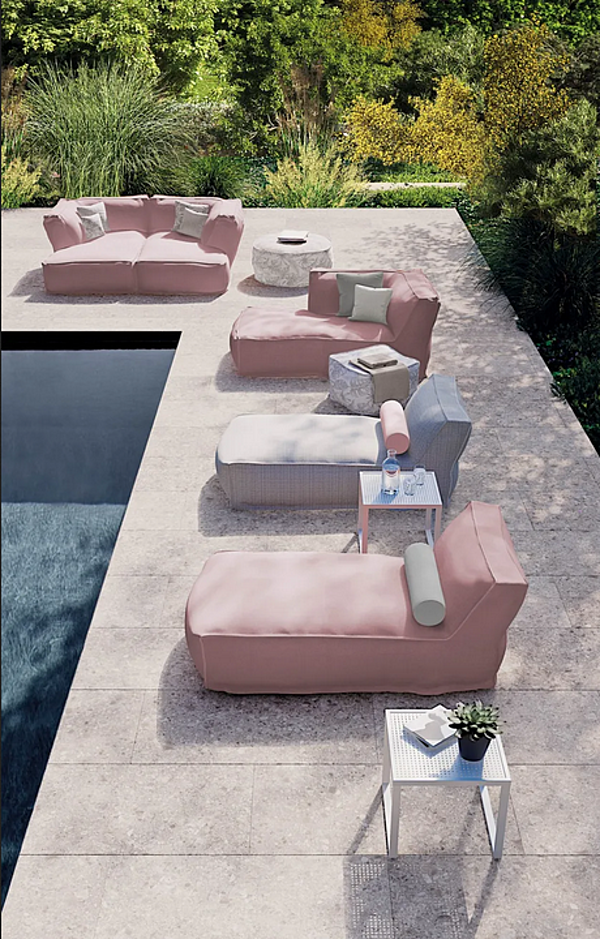 Quadratischer Gartenpouf aus Stoff Atmosphera Soft 90x90 Fabrik ATMOSPHERA aus Italien. Foto №5