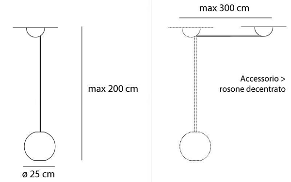 Pendelleuchte aus Methacrylat mit Halogen Aggregato Sfera Artemide A089410, A089412 Fabrik Artemide aus Italien. Foto №5