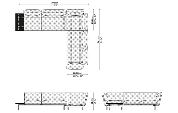 Ecksofa mit Stoffbezug für 6 Personen Kristalia Tenso Fabrik Kristalia aus Italien. Foto №7