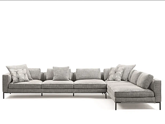 Ecksofa aus Stoff mit weicher Rückenlehne Flou Icon