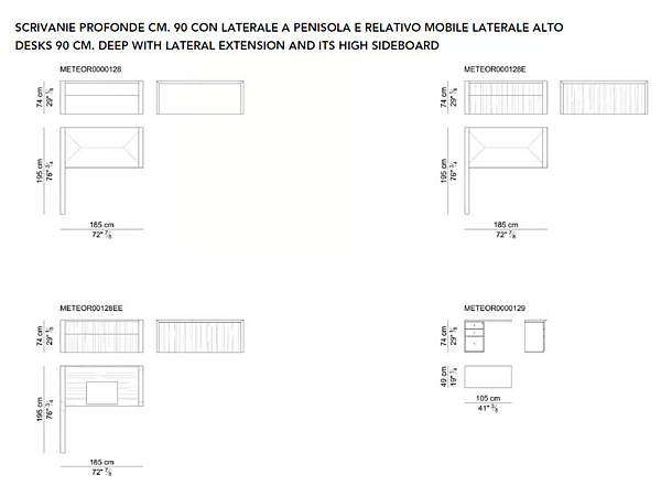 L-förmiger Schreibtisch mit Lederbezug Meteora I 4 Mariani Fabrik i 4 Mariani aus Italien. Foto №12