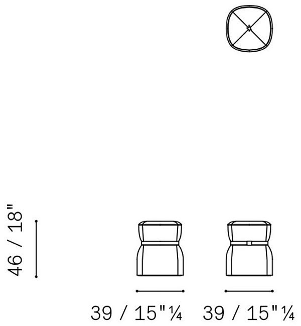 Poltrona Frau Lederhocker Lepli Fabrik POLTRONA FRAU aus Italien. Foto №6