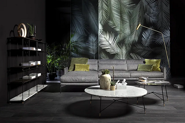 Sektionaler Sofa aus Leder oder Stoff 110 modern VIBIEFFE Fabrik VIBIEFFE aus Italien. Foto №12