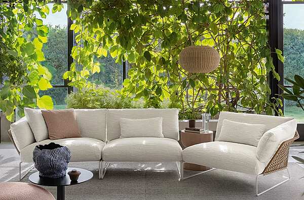 Zweisitzer Gartensofa aus Stoff mit abnehmbarem Bezug Saba New York Soleil Fabrik SABA aus Italien. Foto №5