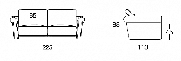 Sofa LONGHI (F. LLI LONGHI) W 540 Fabrik LONGHI (F.LLI LONGHI) aus Italien. Foto №7