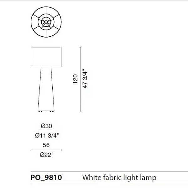 Stoff Stehlampe Big Shadow Cappellini Fabrik Cappellini aus Italien. Foto №3