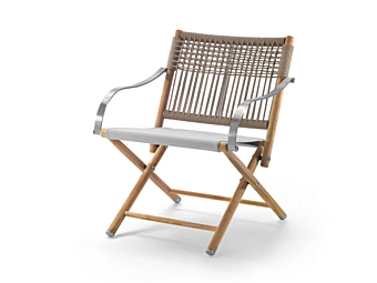 Gartenstuhl aus Iroko Holz mit weicher Rückenlehne FLEXFORM LAUREN 02C3C1 Fabrik FLEXFORM aus Italien