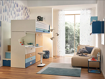 Holz Schlafzimmer Set mit gepolsterter Rückenlehne MORETTI COMPACT LOFT KC511 Fabrik MORETTI  COMPACT aus Italien