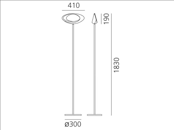 Stehlampe aus Druckguss-Aluminium mit LED-Technologie Artemide Cabildo 1180W10A, 1180010A Fabrik Artemide aus Italien. Foto №3