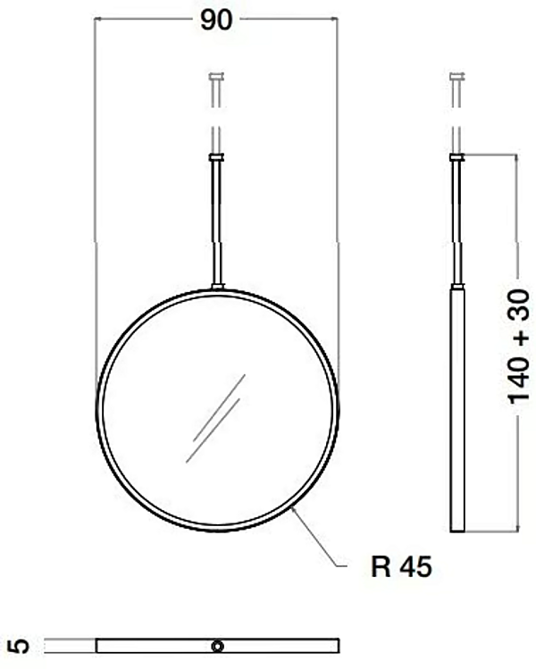 Runder Wandspiegel mit Metallrahmen Blue Moon CPRN HOMOOD B114 Fabrik CPRN HOMOOD aus Italien. Foto №3