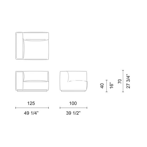 Modularer Stoffsofa Oblong Plus Cappellini Fabrik Cappellini aus Italien. Foto №8