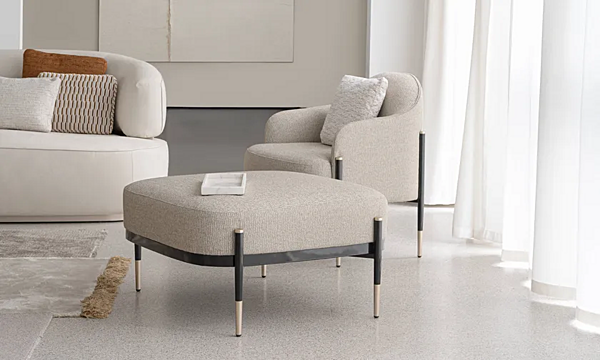 Quadratischer Stoffpouf Oxford Capital Collection OX.PF Fabrik Capital Collection aus Italien. Foto №3