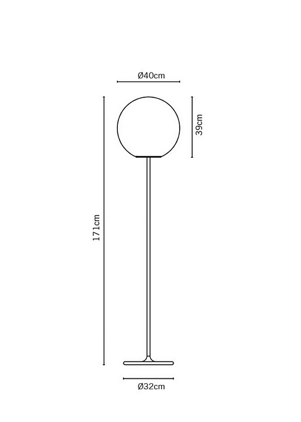 Glas Stehlampe Fabbian Lumi Sfera Fabrik Fabbian aus Italien. Foto №4