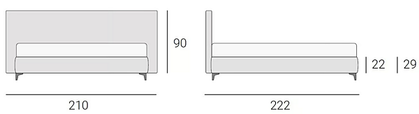 Doppelbett mit gepolsterter Rückenlehne aus Stoff Altrenotti Miage Fabrik Altrenotti aus Italien. Foto №7