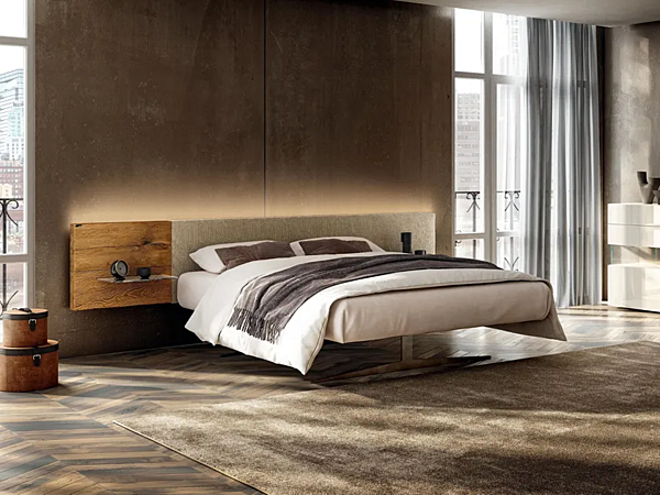 Doppelbett mit integrierten Nachttischen aus Stoff LAGO 1717 1717 Fabrik LAGO aus Italien. Foto №1
