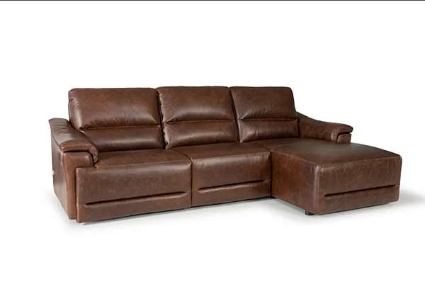 Ecksofa aus Leder mit Fußhocker Australien 3-Sitzer Marinelli Home M1298 Fabrik Marinelli Home aus Italien. Foto №2