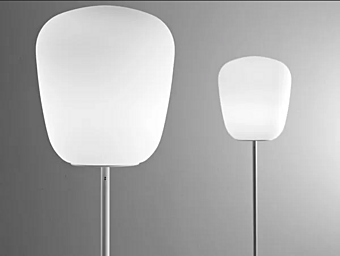 Glas Stehlampe mit Halogen und Fluoreszenz Fabbian Lumi Baka Glas Stehlampe mit Halogen und Fluoreszenz Fabbian Lumi Baka Fabrik Fabbian aus Italien
