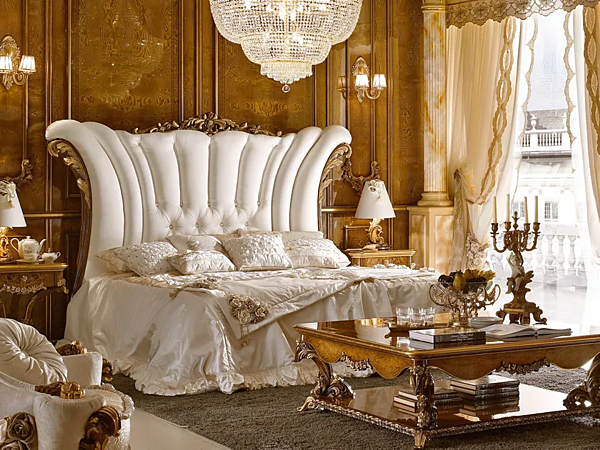 Doppeltbett mit gepolstertem Kopfteil aus Stoff A.R. Arredamenti Dolcevita Fabrik A.R.ARREDAMENTI SRL aus Italien. Foto №4