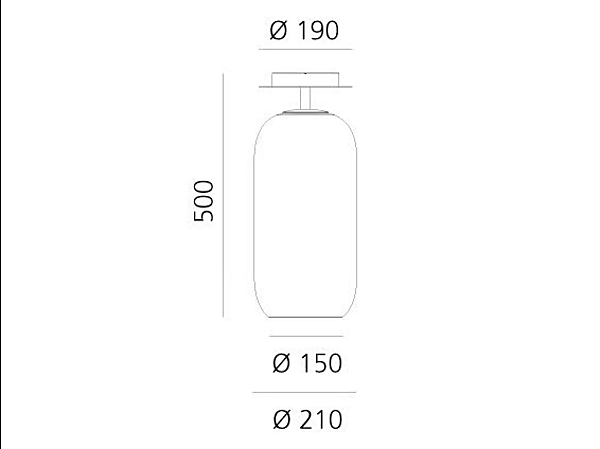 LED-Deckenlampe aus geblasenem Glas Gople Artemide Fabrik Artemide aus Italien. Foto №3