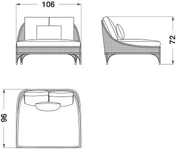 Gartenarmchair aus Holz und Stoff mit Armlehnen CPRN HOMOOD OD1035, OD1036 Fabrik CPRN HOMOOD aus Italien. Foto №3