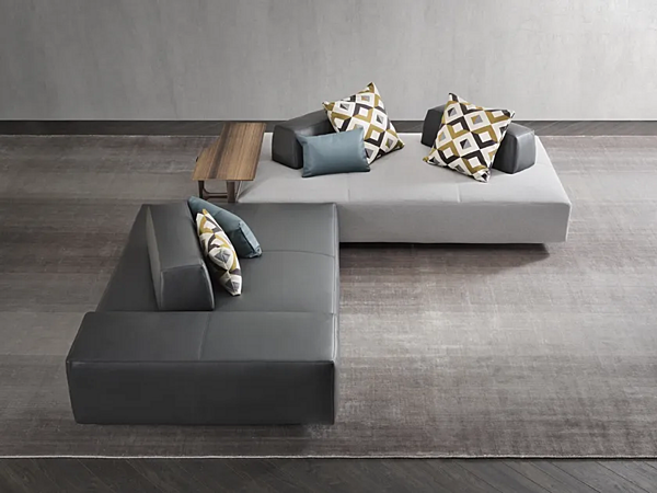 Ecksofa aus Stoff mit weicher Rückenlehne Flou Softbench Fabrik Flou aus Italien. Foto №2