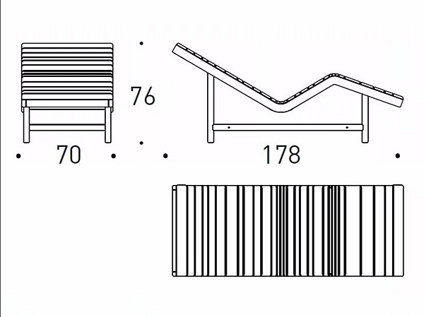 Teak Liegestuhl mit verstellbarer Rückenlehne VARASCHIN Barcode 2181E Fabrik VARASCHIN aus Italien. Foto №6