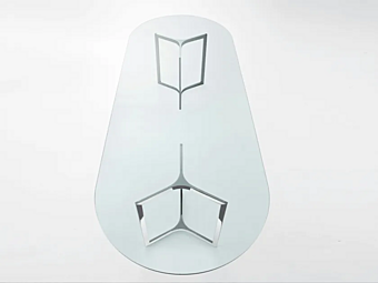 Ovaler Tisch aus Glas und Edelstahl Gallotti&Radice Raj Light Fabrik Gallotti & Radice aus Italien