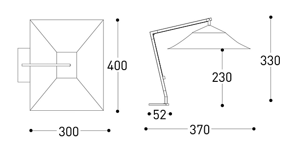 Quadratischer Gartenschirm aus anodisiertem Aluminium VARASCHIN Copacabana 4754, 4756 Fabrik VARASCHIN aus Italien. Foto №6