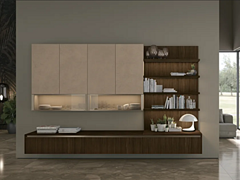 Sektionale Aufbewahrungswand aus Holz LUBE CUCINE Clover Lux Living