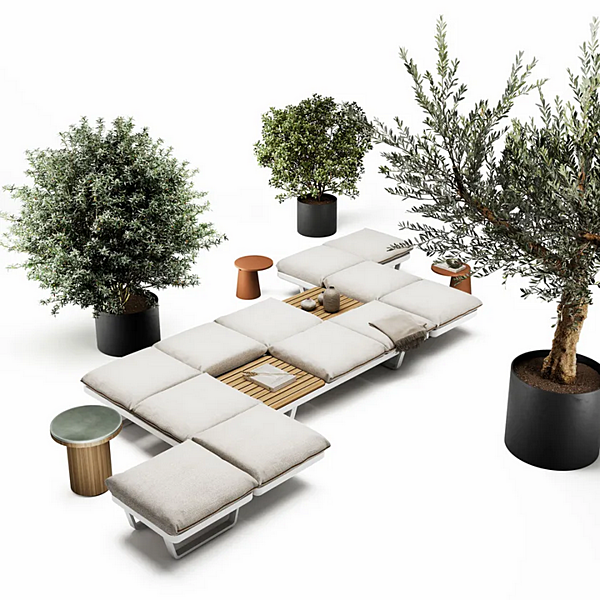 Quadratischer Gartenpouf aus Stoff Venice Atmosphera Fabrik ATMOSPHERA aus Italien. Foto №7