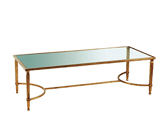 Rechteckiger Couchtisch aus Glas und Eisen MARIONI LEO 01438