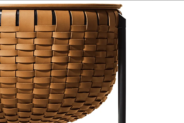 Runder Kaffeetisch aus gegerbtem Leder mit Stauraum POLTRONA FRAU Cestlavie Fabrik POLTRONA FRAU aus Italien. Foto №4