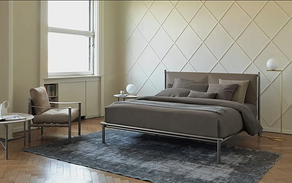 Doppelbett mit gepolsterter Rückenlehne Flou Iko Fabrik Flou aus Italien. Foto №6