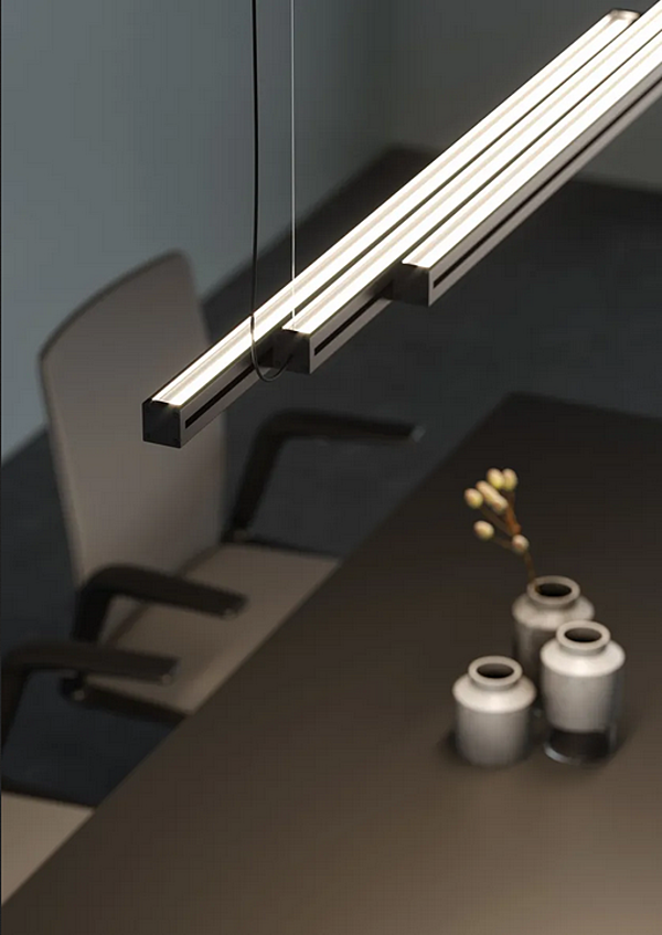 Pendelleuchte aus anodisiertem Aluminium LED Fabbian Glide Fabrik Fabbian aus Italien. Foto №8