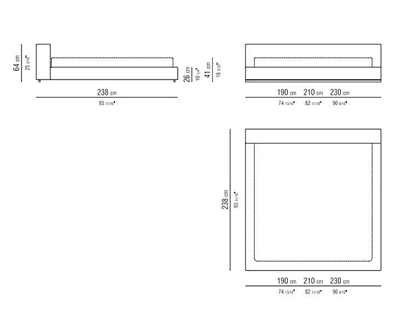 Doppelbett mit abnehmbarem Bezug Stoff FLEXFORM Groundpiece Fabrik FLEXFORM aus Italien. Foto №9