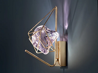 Wandleuchte aus Kristall und Metall Cryrock Euroluce Lampadari