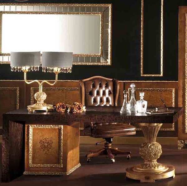 Drehbares Lederarmchair mit gepolsterter Rückenlehne Grand Royal A.R. Arredamenti 419 Fabrik A.R.ARREDAMENTI SRL aus Italien. Foto №3