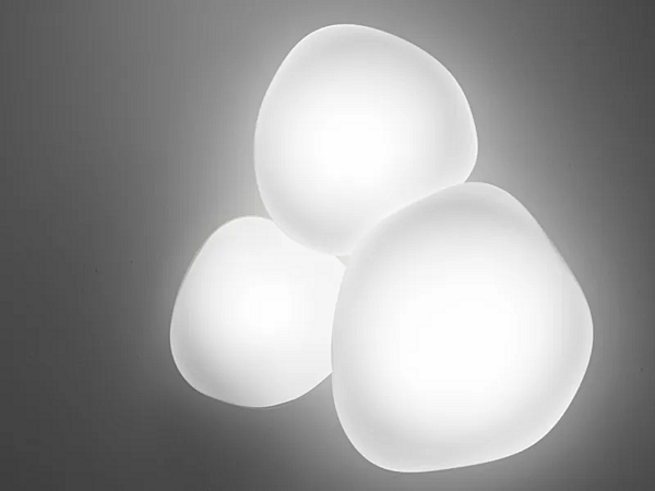 Glas-Deckenlampe mit Halogen und Fluoreszenz Fabbian Lumi Mycena Fabrik Fabbian aus Italien. Foto №2