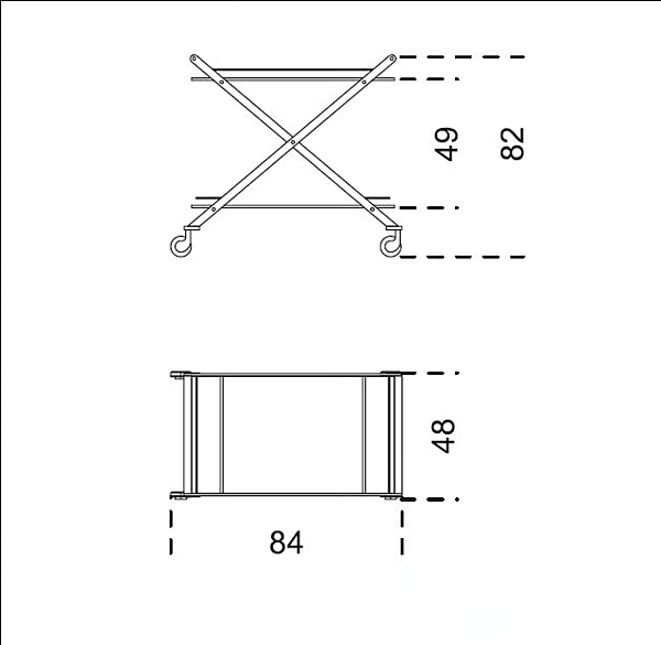 Küchenwagen aus Glas und Metall Gallotti&Radice Mister Fabrik Gallotti & Radice aus Italien. Foto №3