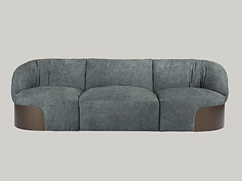 Modularer Ledersofa mit weicher Rückenlehne 3-Sitzer Borzalino Belt Fabrik Borzalino aus Italien
