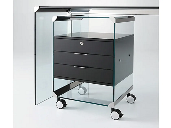 Glas Büroschubladeneinheit mit Rollen Gallotti&Radice Movie Fabrik Gallotti & Radice aus Italien. Foto №1