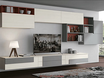 Wandmontiertes Regalsystem aus Holz LUBE CUCINE CREATIVA LIVING C