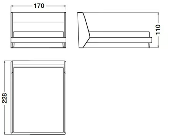 Doppelbett mit gepolsterter Rückenlehne aus Leder CPRN HOMOOD Sesto Senso S500, S501, S502 Fabrik CPRN HOMOOD aus Italien. Foto №5