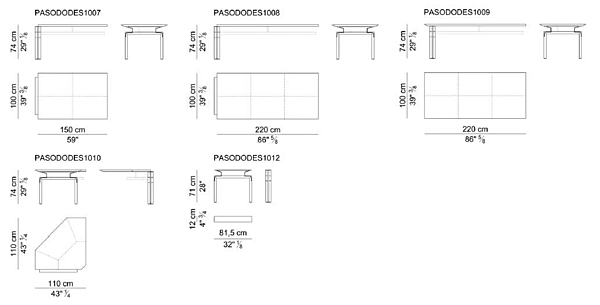 Modularer Besprechungstisch mit Lederbezug Paso Doble i 4 Mariani Fabrik i 4 Mariani aus Italien. Foto №4