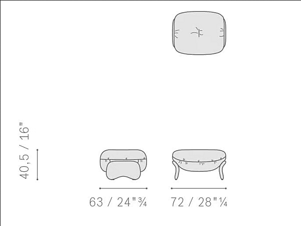 Lederpouf Squash POLTRONA FRAU Fabrik POLTRONA FRAU aus Italien. Foto №12