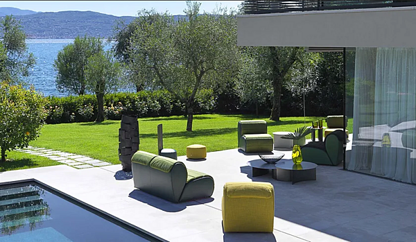 Modulares Gartenarmchair aus Stoff Flora Flou Fabrik Flou aus Italien. Foto №4