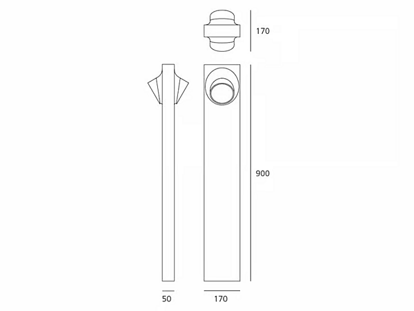 LED Pollerleuchte aus Druckguss-Aluminium Ciclope Artemide Fabrik Artemide aus Italien. Foto №6