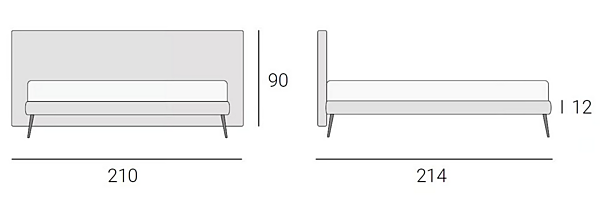 Doppelbett mit gepolsterter Rückenlehne aus Stoff Altrenotti Miage Fabrik Altrenotti aus Italien. Foto №8